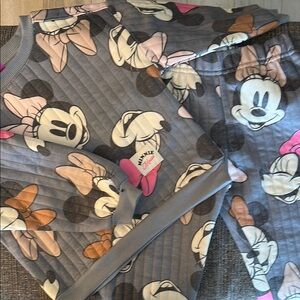 Disney Gray and Pink Minnie Mouse Sweatshirt and Pants Set 3T